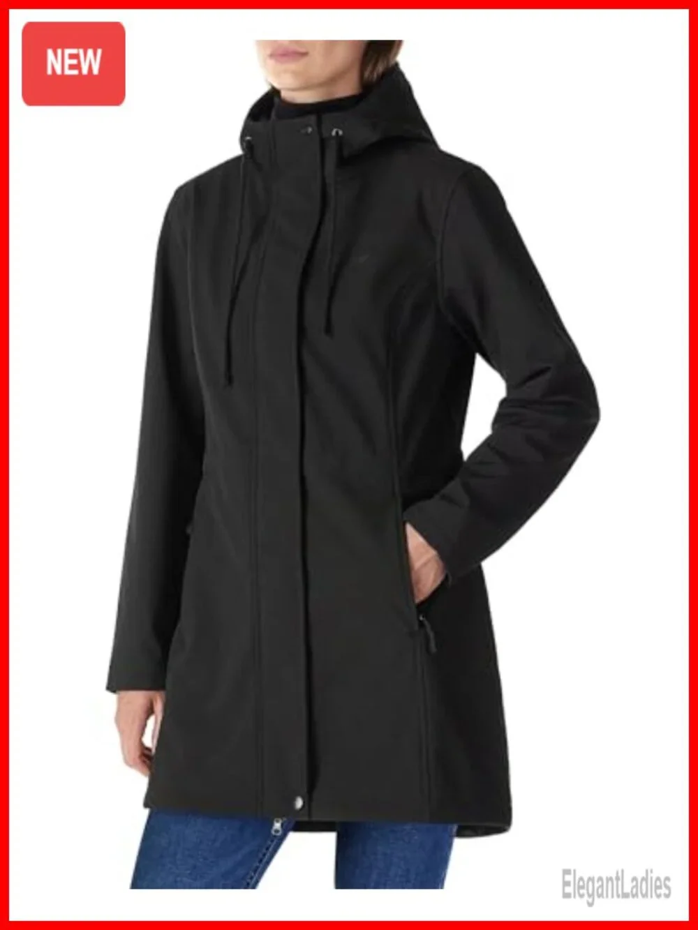 Waterproof Fleece Lined Softshell Rain Jacket Windbreaker Long Coat Women's
